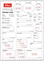 size chart for Shiny plastic stamps